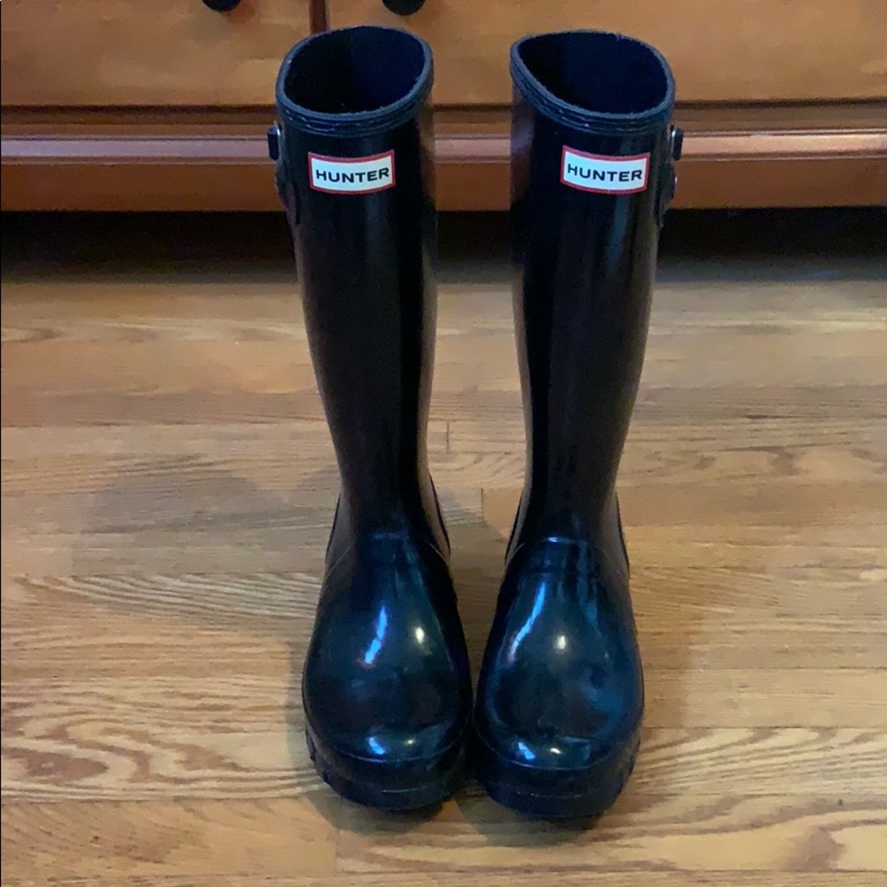hunter glossy rain boots